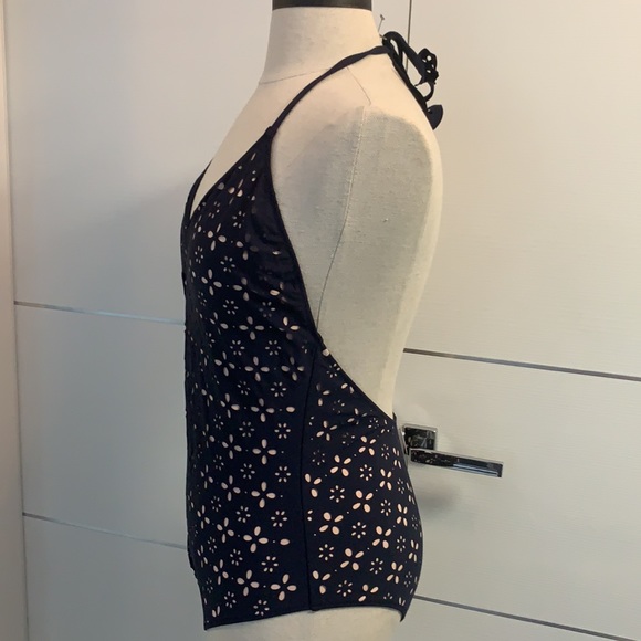 NWT! JCrew Halter One-piece Swimsuit in Lazer Cut Eyelet size 12 - Picture 3 of 12